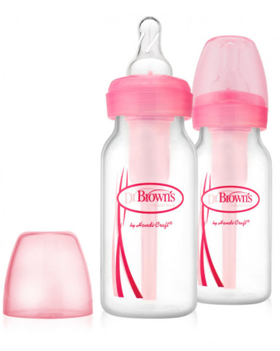 DR BROWN SB42305-ESX BOTTLE PP OPTION NARROW NECK PINK 4OZ 2PACKS