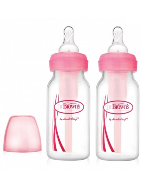 DR BROWN SB42305-ESX BOTTLE PP OPTION NARROW NECK PINK 4OZ 2PACKS