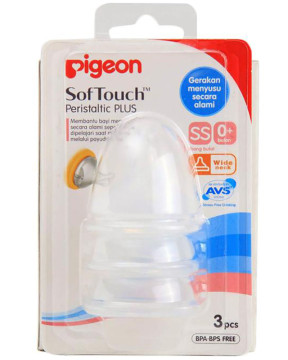 PIGEON PP NIPPLE SS 0M+  3PCS