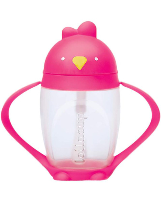 LOLLALAND LOLLACUP INNOVATIVE STRAW SIPPY CUP - POSH PINK