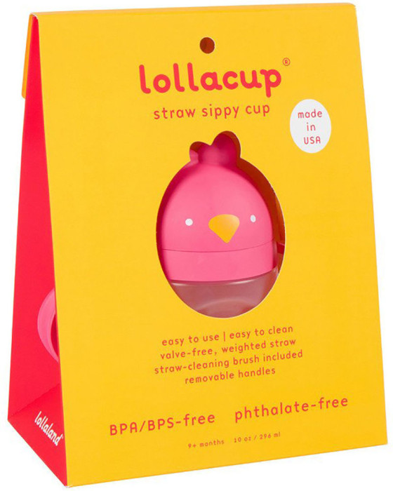 LOLLALAND LOLLACUP INNOVATIVE STRAW SIPPY CUP - POSH PINK