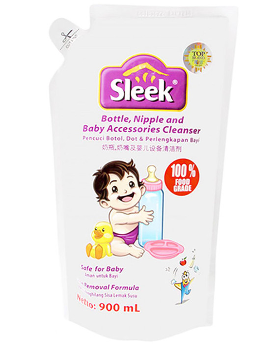 SLEEK BOTTLE NIPPLE AND BABY ACCESSORIES CLEANSER 900ML REFILL