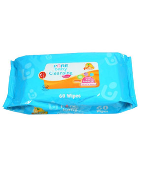 PURE BABY CLEANSING WIPES LEMON 60S BANDED 1+1