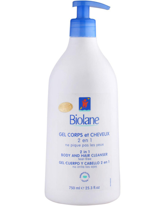 BIOLANE 2IN1 BODY AND HAIR CLEANSER 750ML