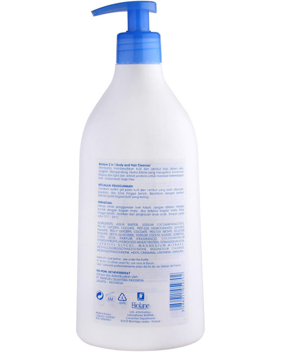 BIOLANE 2IN1 BODY AND HAIR CLEANSER 750ML