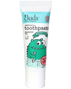 BUDS ORGANICS CHILDREN TOOTHPASTE 1-3Y PEPPERMINT 50ML